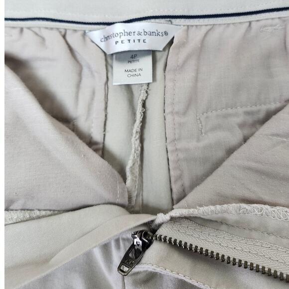 Christopher & Banks Signature Comfort Fit Tan Capri Pants Women's Size 4P - Picture 7 of 10